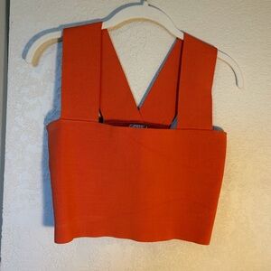 Free People Vibrant Orange Crop Top